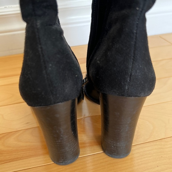 Sam Edelman leather suede black booties block heel size 6.5 - Picture 9 of 10